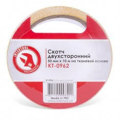 

Скотч двухсторонний 50 мм*10 м на тканевой основе INTERTOOL KT-0962
