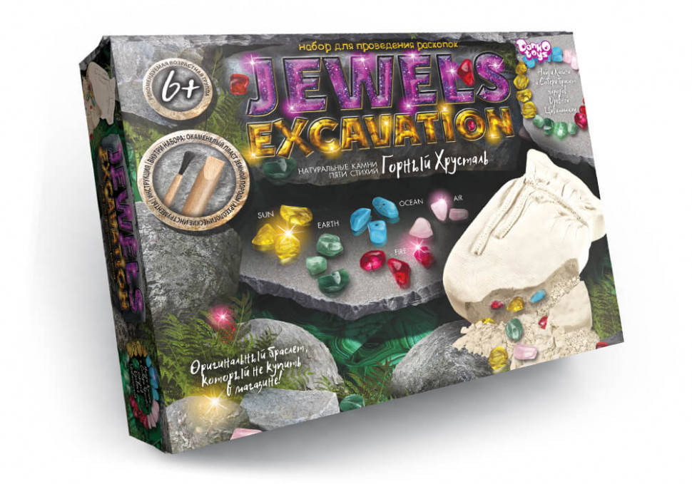 

Набор для проведения раскопок с натуральными камнями "Jewels Excavation" Геологические раскопки Камни-кристалл