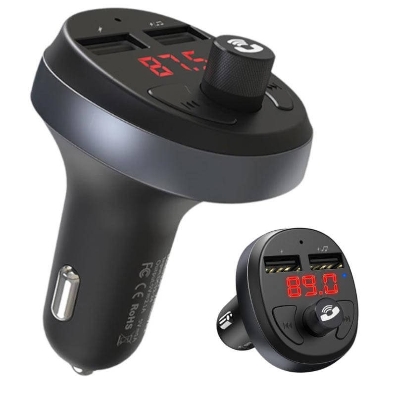 

Трансмиттер FM модулятор + зарядка HOCO E41 (bluetooth, MP3,2 USB) Black