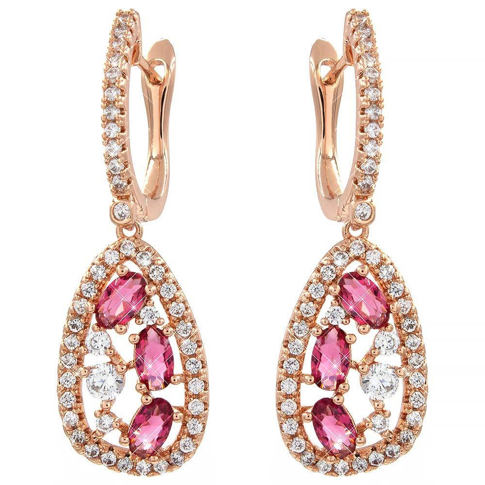 

Серьги 3,6 см белый+розовый (Медицинское золото)