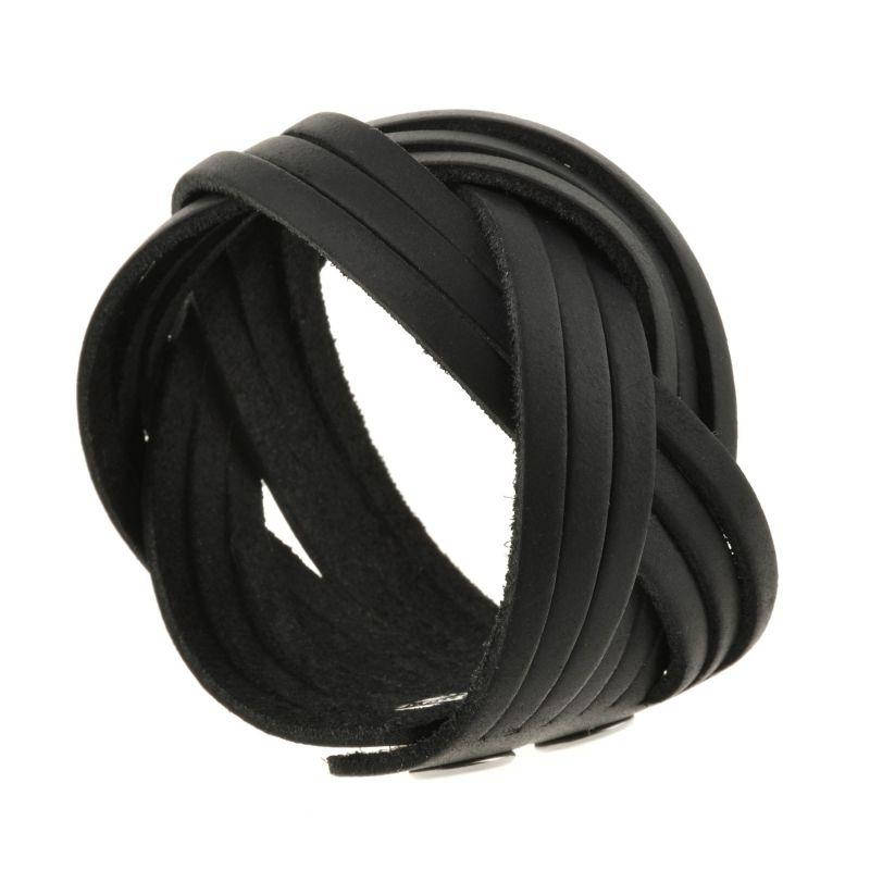 

Стильный браслет ReD натуральная кожа косичка Ultra black