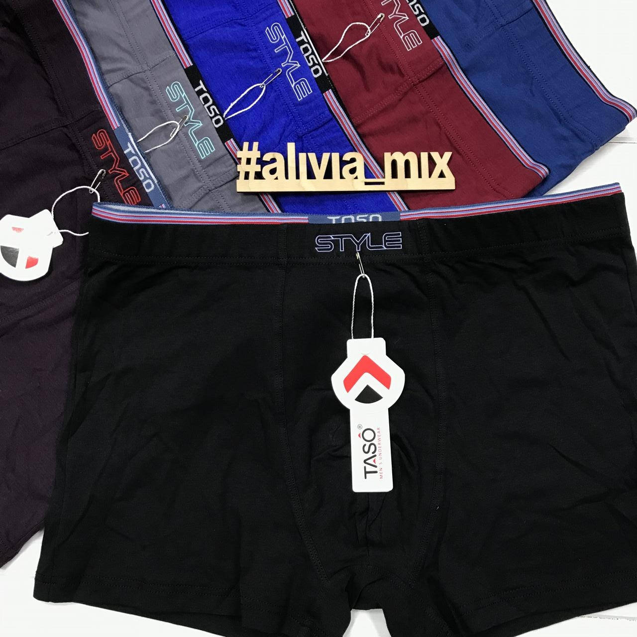 

Мужские однотонные боксеры хлопок+бамбук TASO 3XL, Чёрный