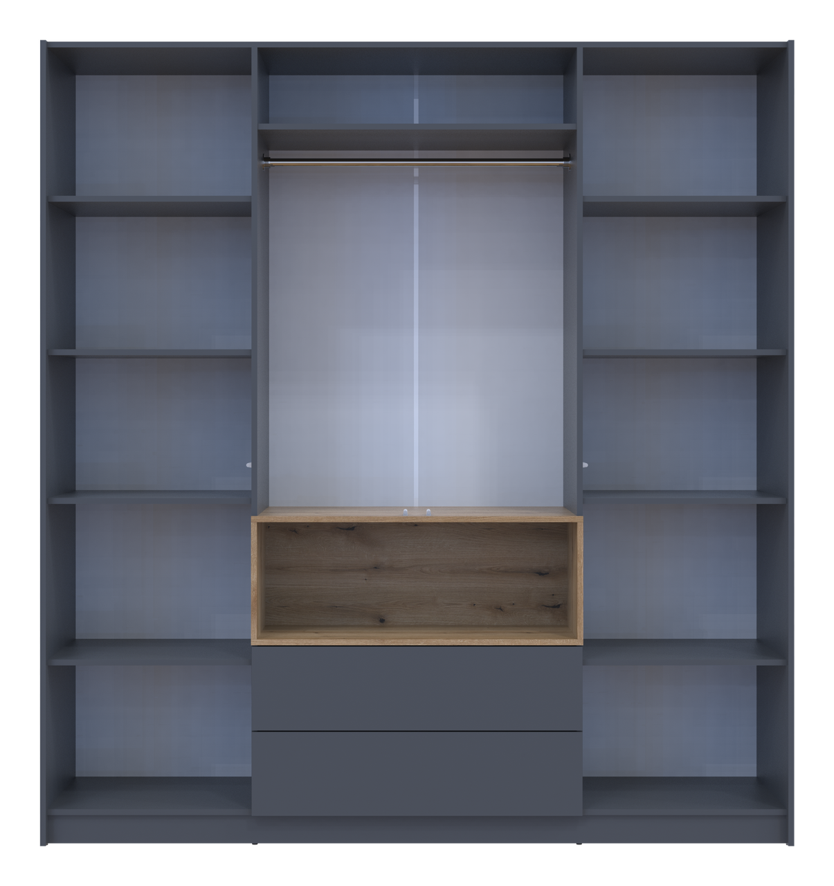 Шафа для одягу з нішею Doros Дейл Графіт/Дуб Евок 4 ДСП 206х52х220 (80737724) 3