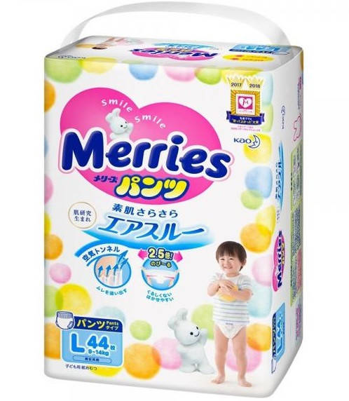 

Merries Трусики L (9-14кг) 44шт