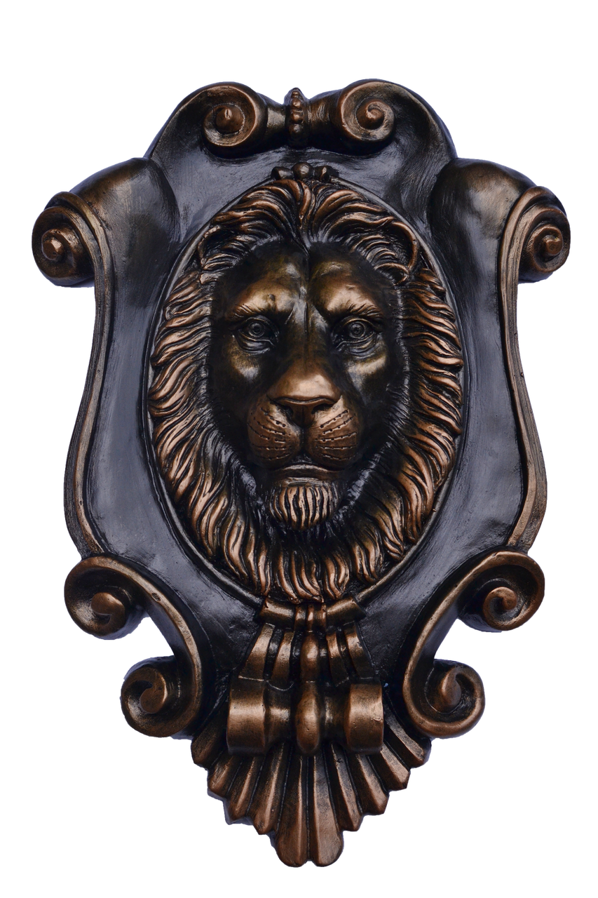 

Декор на ворота - картуш с головой льва