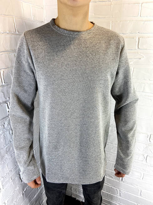 

Мужской лонгслив утепленный на байке серый в полоску RED LINE 52-58 58