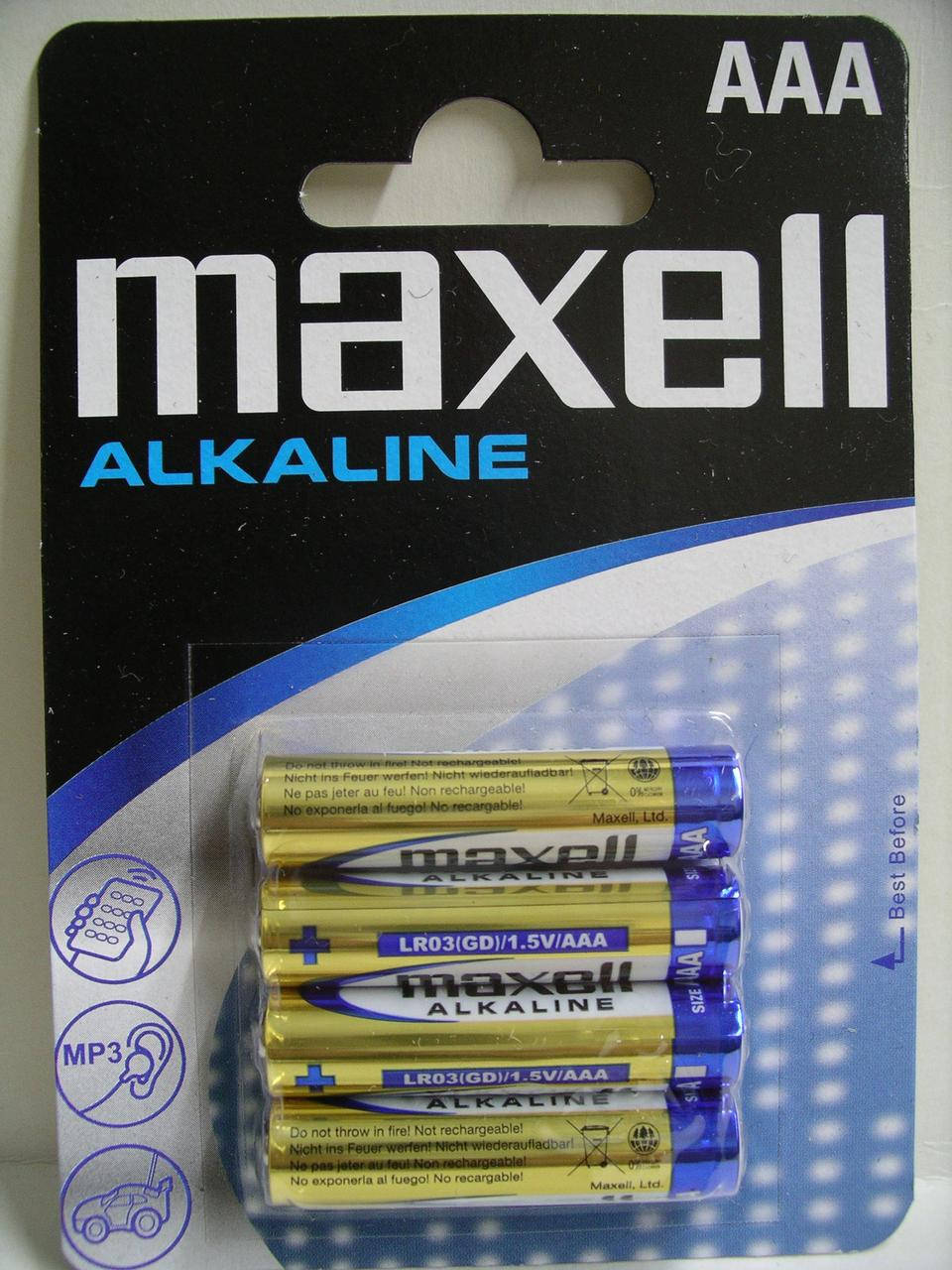 

Батарейка Maxell LR03 Alkaline , цена за блистер (4 батарейки)