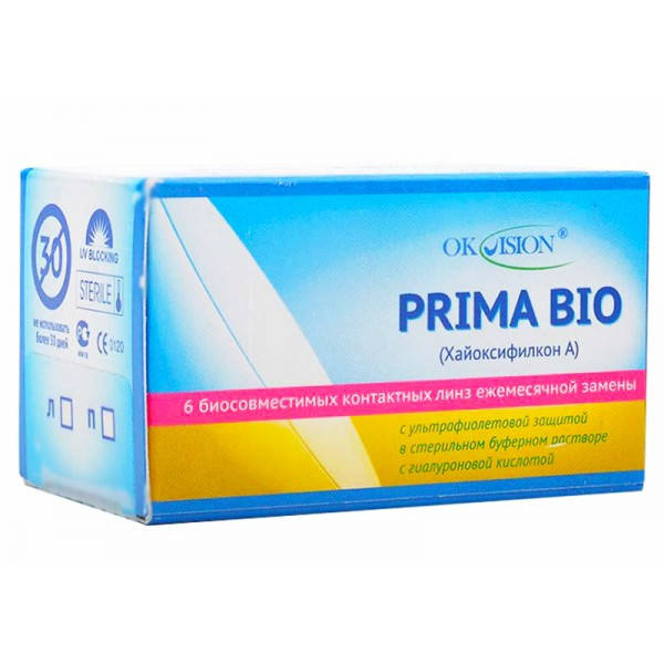 

Контактные линзы Okvision Prima Bio (в 1 упаковке 6 штук)