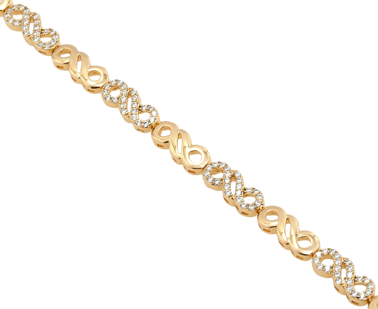 

Браслет Xuping Позолота 18K "Вензеля с цирконием" длина с доп.замком 17,19см х 5мм