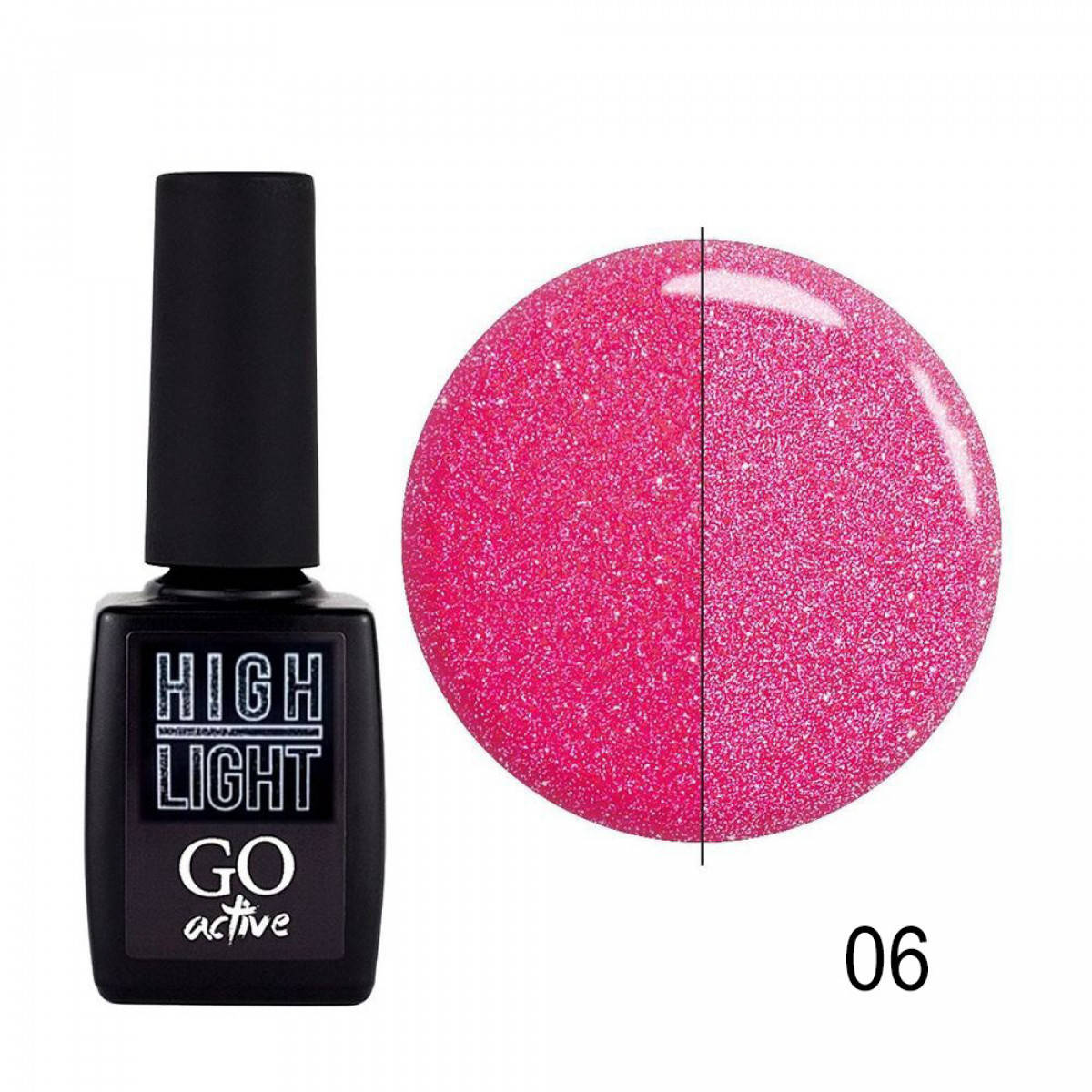 

Гель-лак для ногтей Go Active High Light №06 Розовый светоотражающий 10 мл (17019Qu)