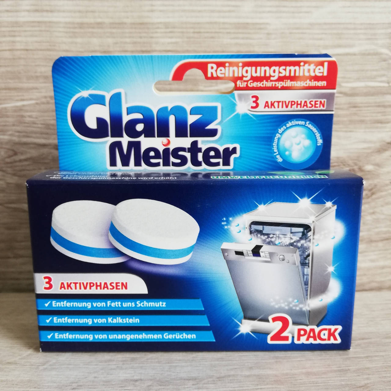 

Таблетки для очистки посудомойки Glanz Meister -2шт.