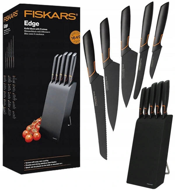 

Набор кухонных ножей на подставке Fiskars Edge 1003099 (набор 5 шт, нержавеющая сталь)
