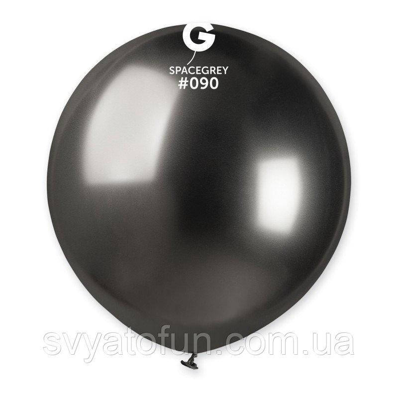 

Латексный воздушный шарик 19" металлик хром 90 серый 1шт Gemar