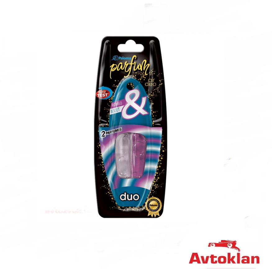 

Ароматизатор запах гелевый на зеркало в машину пахучка для авто жидкий Paloma DUO Ромео Джульетта Romeo Gulie