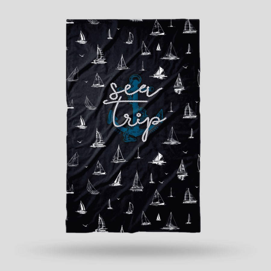 

Полотенце пляжное John Frank JFSS21TW15-SAIL, Черный