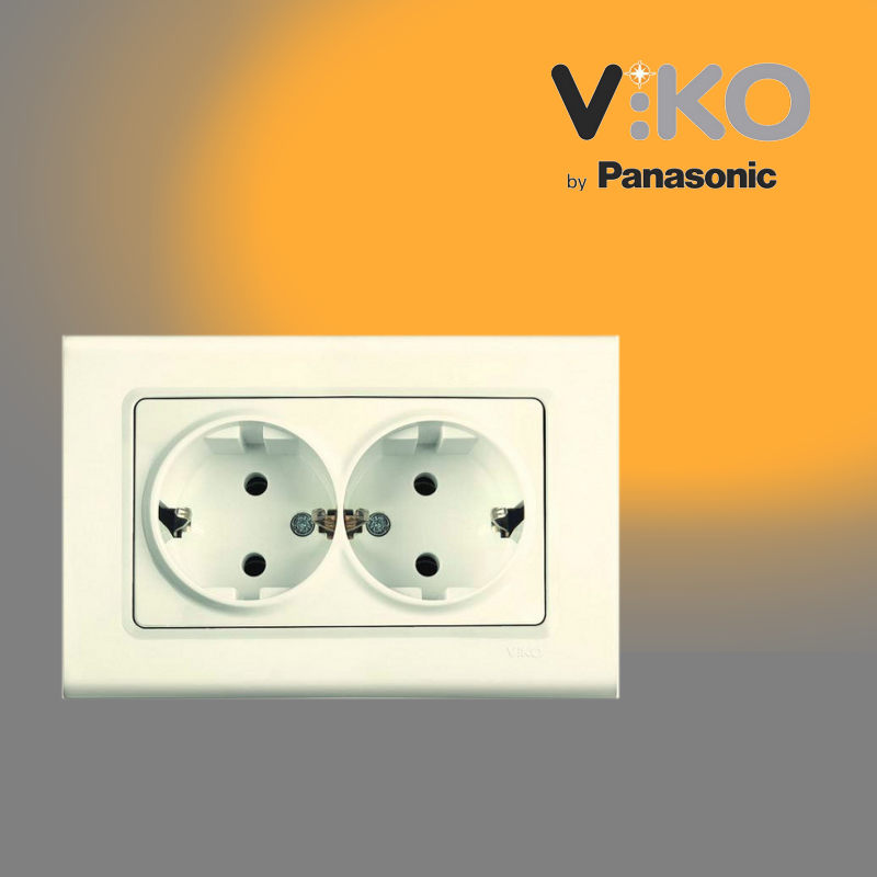 

Розетка двойная с заземлением VIKO Linnera Крем