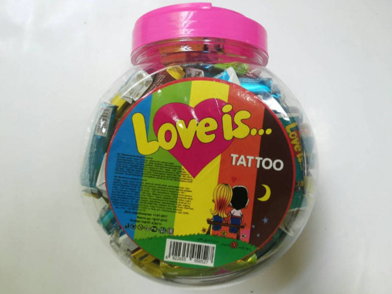 

Жувальна цукерка Love is Асорті + TATTOO ВЕЛИКА БАНКА 9г *100