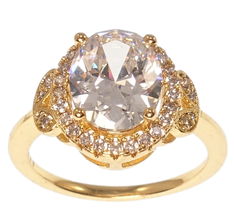 

Кольцо Xuping Позолота 18K "Фианит в обрамлении циркония" р.16,16.5,18.5