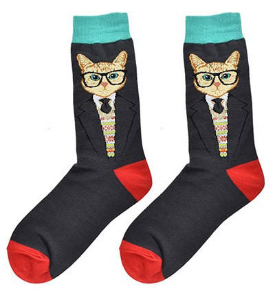 

Прикольные мужские высокие носки с принтом Кота