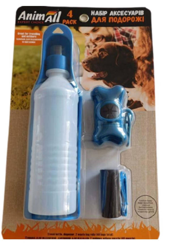 

AnimАll набор для собак : Поилка 0,5л+ Диспенсер для пакетов+ 80 пакетов