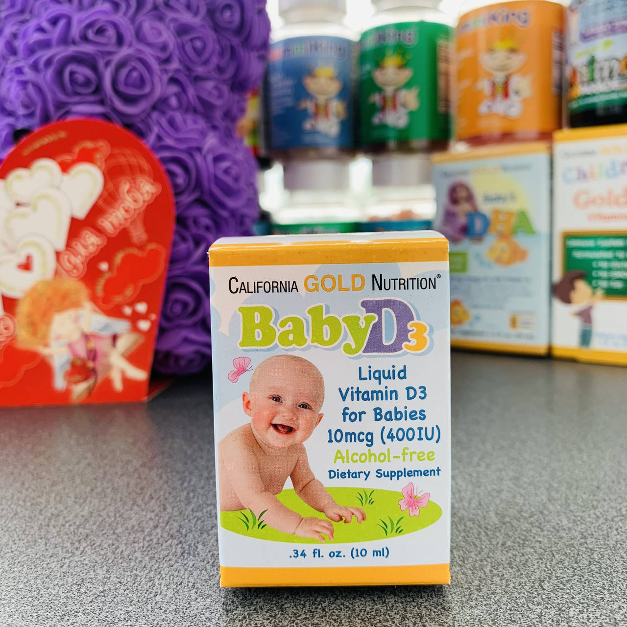 

California Gold Nutrition, витамин D3 в каплях для детей, 400 МЕ, 10 мл