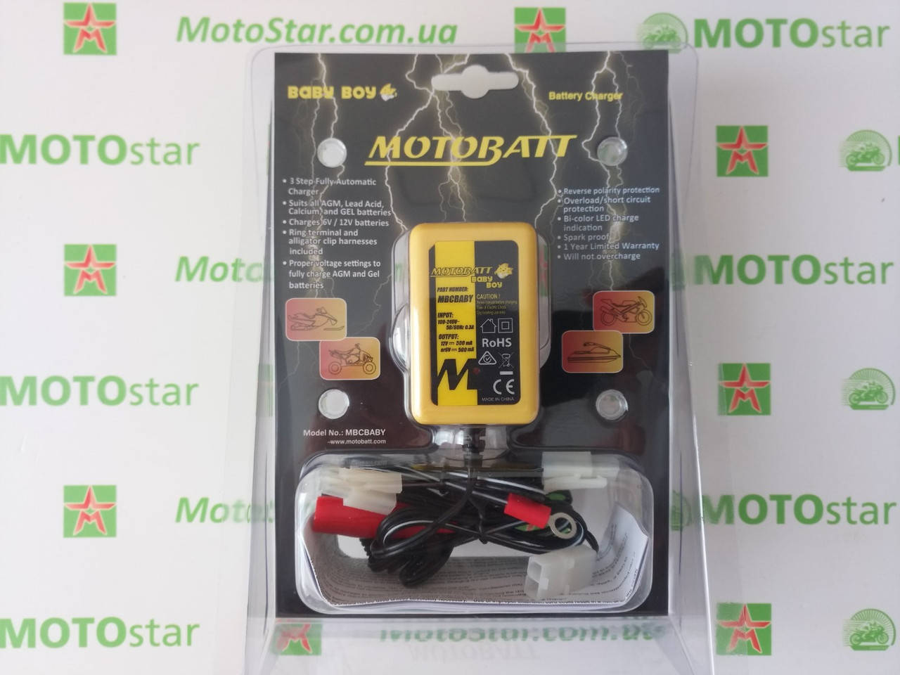 

MB MBCBABY - Зарядное устройство Motobatt 6/12 В, 500 мА
