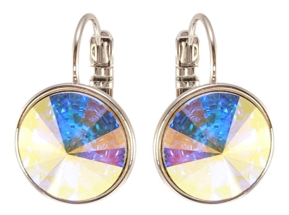 

Серьги ХР Родий с кр-ми Swarovski французский замок "Кристалл АВ" ø 14мм