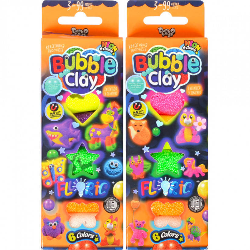

Набір для творчості "BUBBLE CLAY "FLUORIC" 6кол укр BBC-FL-6-01U,02U ДТ-ТЛ-02-81