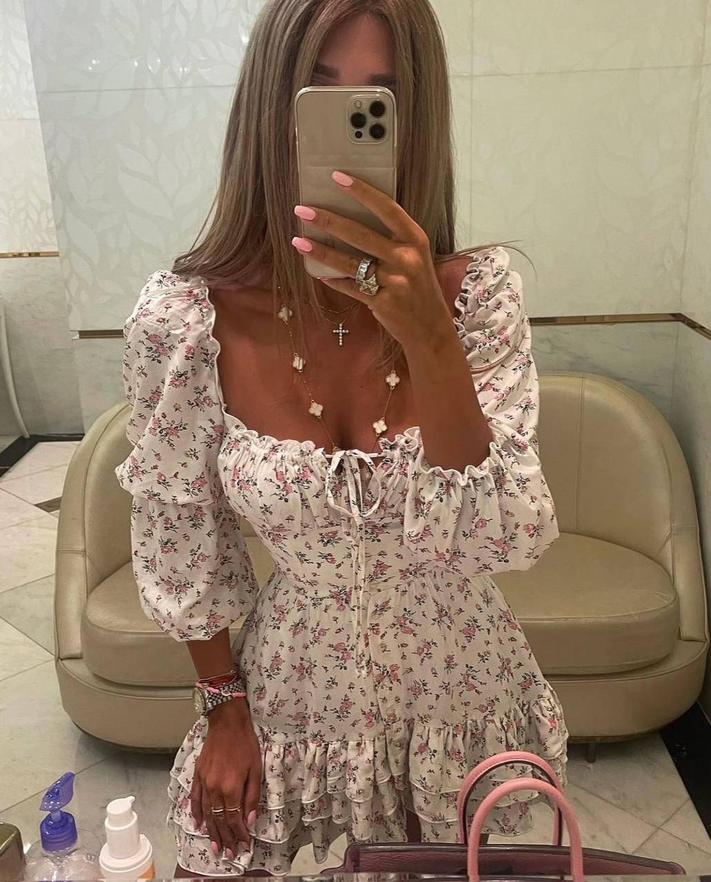 

Женское платье мини белого цвета SKL92-363217