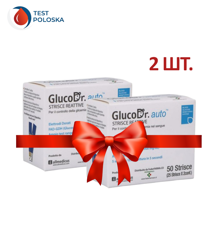 

Тест-полоски GlucoDr auto 50 шт 2 упаковки