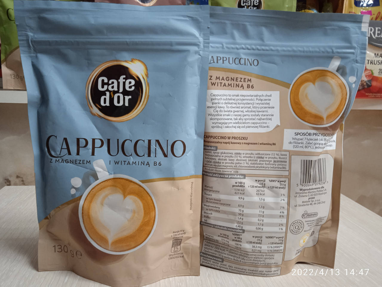 

Капучино Cafe d'Or z magnezem i vitamina B6 130 g. Польша.