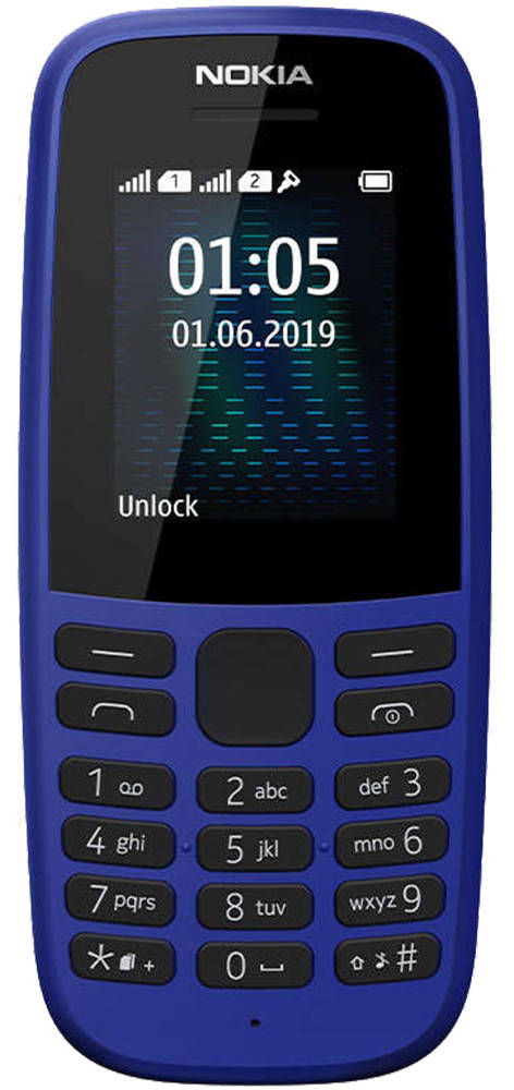 

Мобильный телефон Nokia 105 Single Sim 2019 Blue (16KIGL01A13) UA-UCRF [44096], Синий
