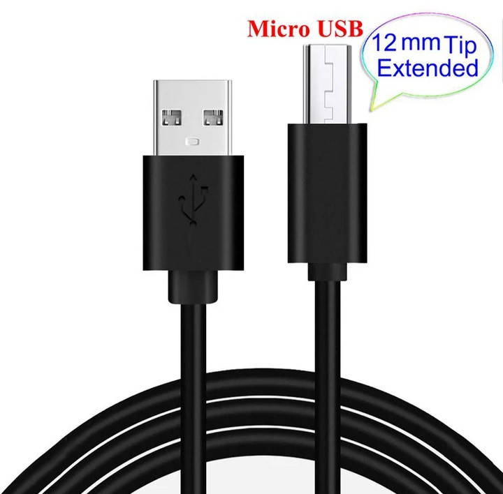 

Micro USB кабель для захищених смартфонів 12 mm Швидка зарядка Чорний, Черный