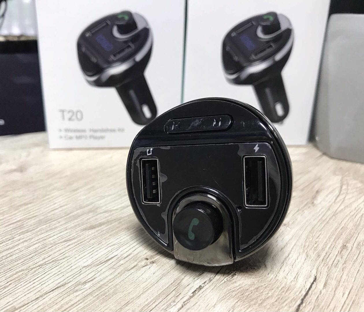 

Трансмиттер FM ФМ модулятор Bluetooth DVR T20 Блютуз, Громкая связь
