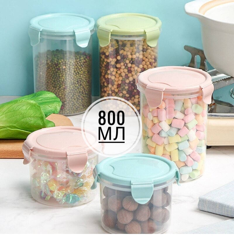 

Пластиковый герметичный контейнер для хранения сыпучих и жидких продуктов. Объем 800 мл