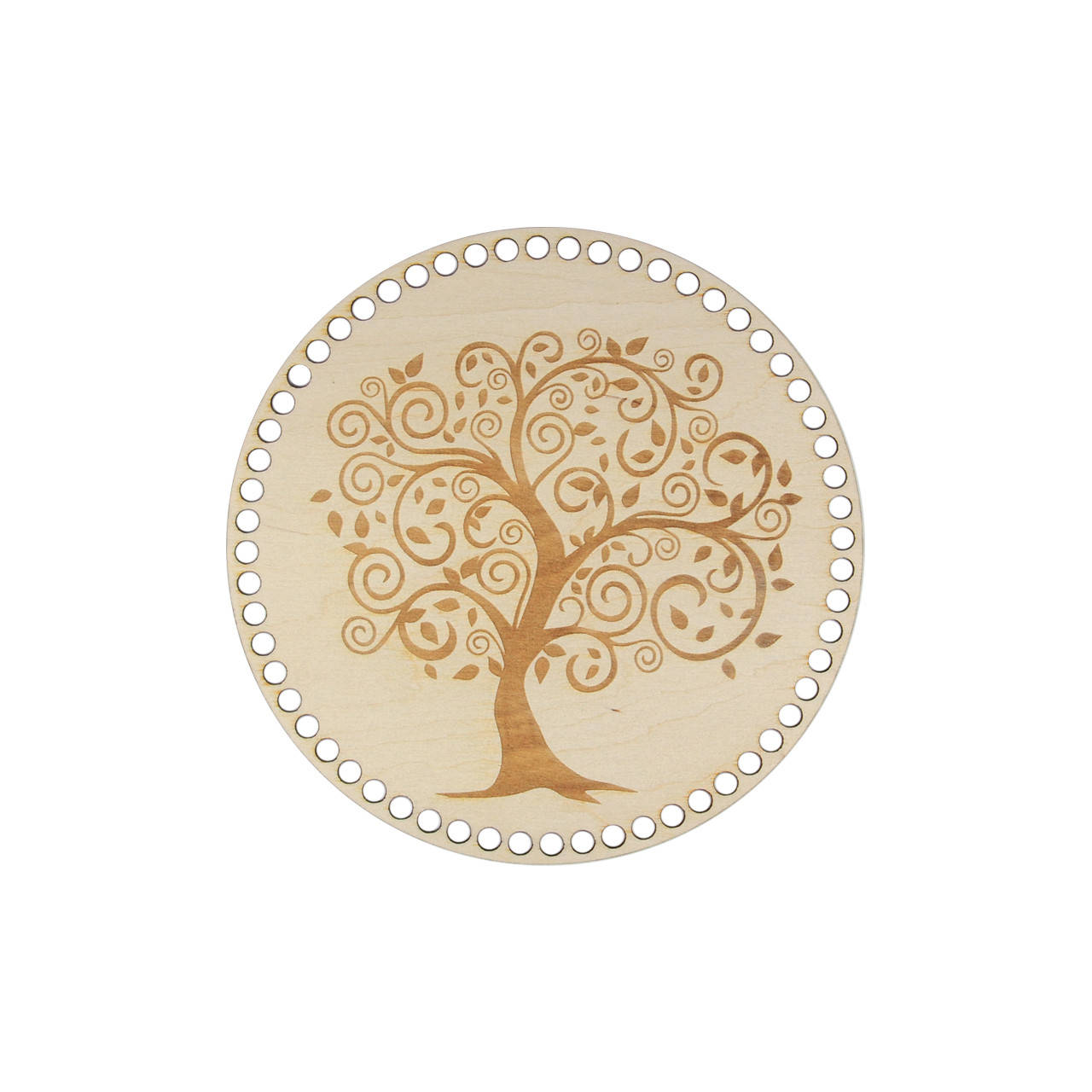 

Донышко круглое с гравировкой "Древо Жизни" Ø 15 см (Ø отверстие 8 мм)