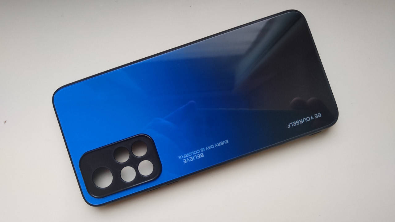 

Чехол градиент стеклянный для Xiaomi Poco M4 Pro 5G, Синий