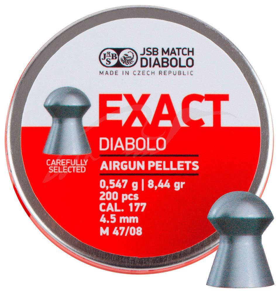 

Пули пневматические JSB Diabolo Exact, 4,5 мм , 0,547 гр. (200шт/уп) 546235-200, Разные цвета