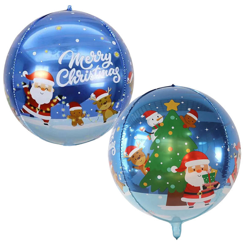 

Фольгированный шар 3D-сфера Merry Christmas Санта 22" Китай, Синий