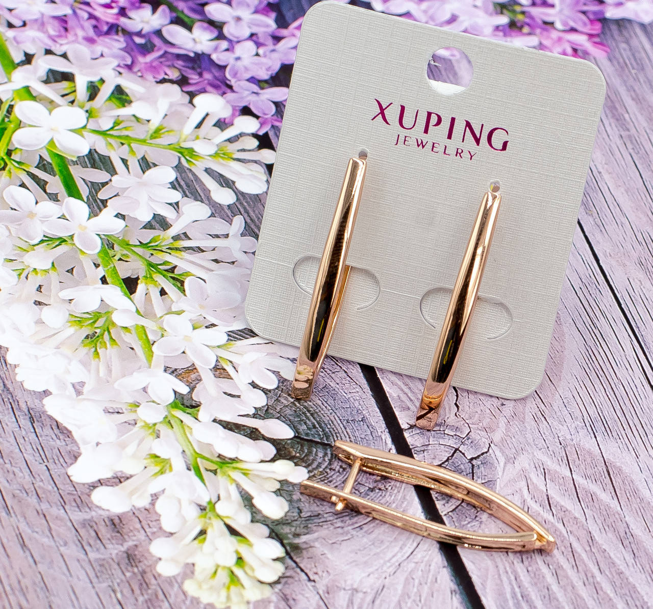 

Длинные серьги Xuping без камней - позолота РО