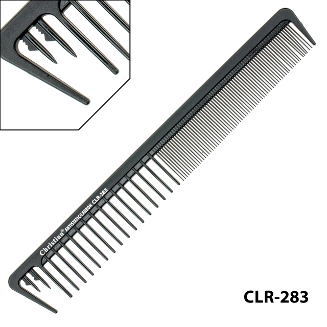 

Гребешок карбоновый антистатический крупно-мелкозубый CLR-283