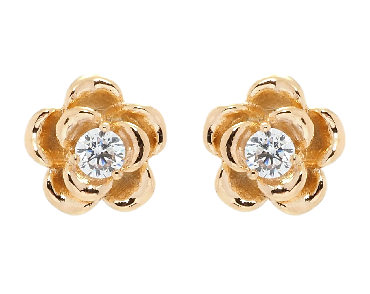 

Серьги Xuping Позолота 18K гвоздики (пусеты) "Цветочки с цирконием"