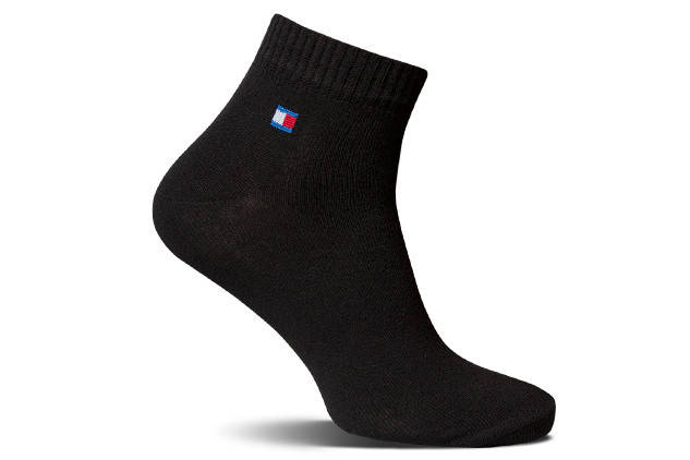 

Носки мужские спортивные короткие плотные демисезонные стрейчевые Лео Томми черного цвета