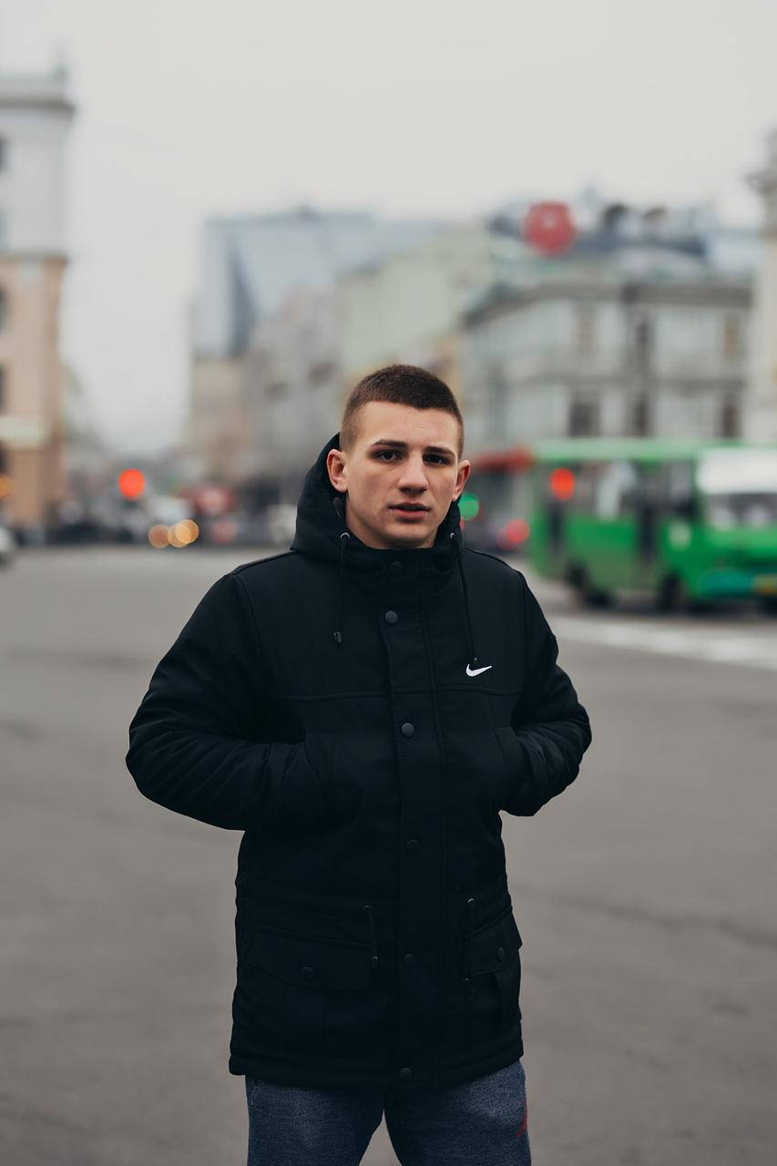 

Парка Nike Зимняя мужская куртка черная найк р.S-XXL M