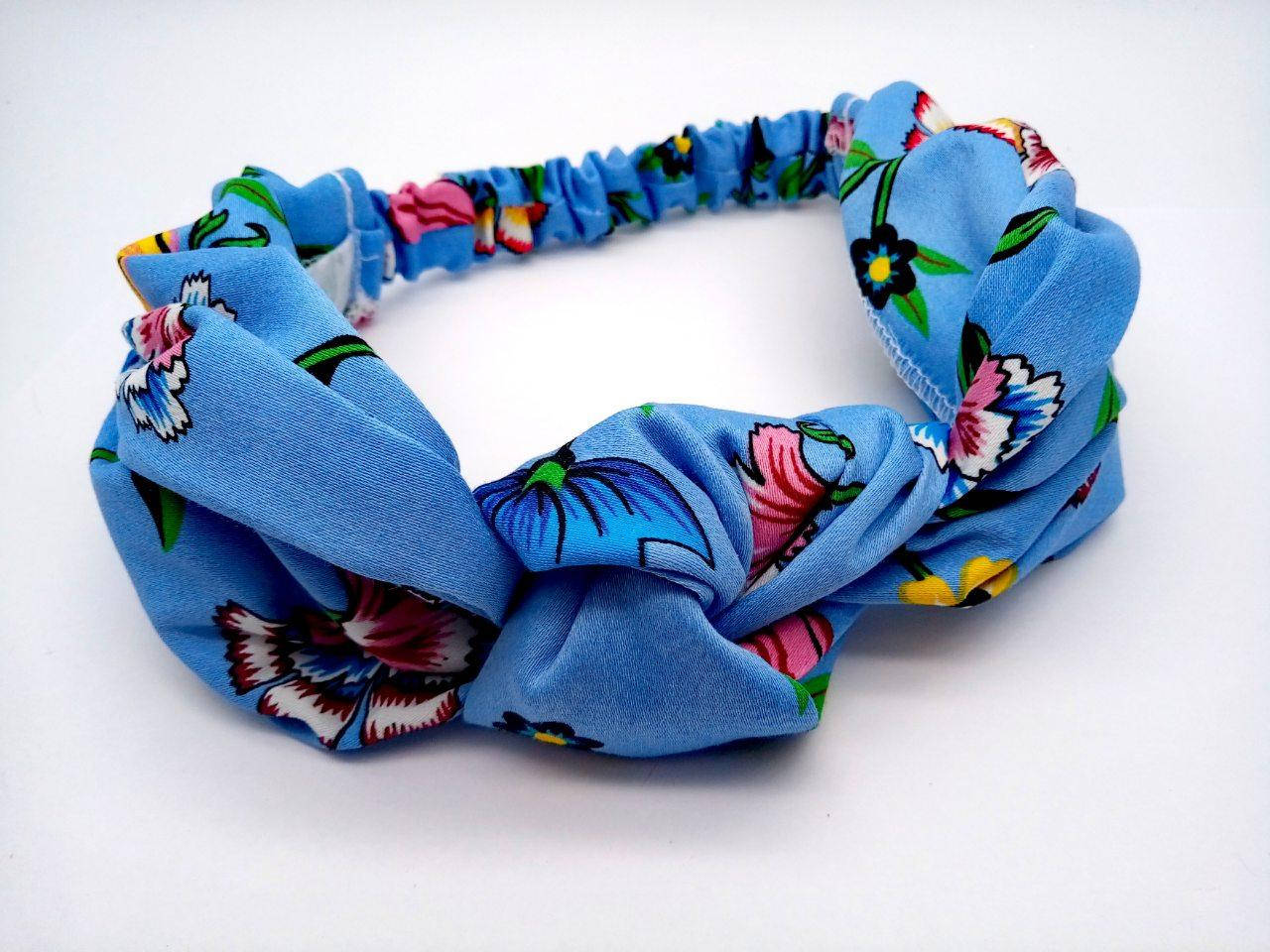 

Повязка на голову Сорока Чалма женская цветочная синяя 100818, Синий