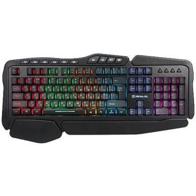 

Клавиатура REAL-EL 8900 Gaming RGB Macro, black, Черный