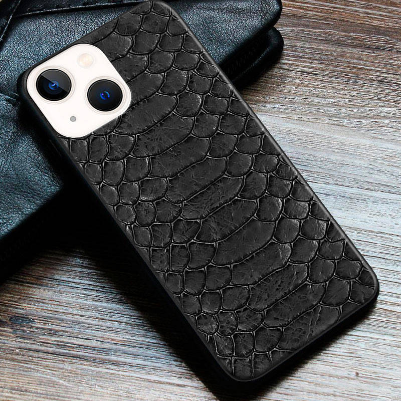 

Кожаный чехол BoxFace Apple iPhone 13 Reptile Black, Черный