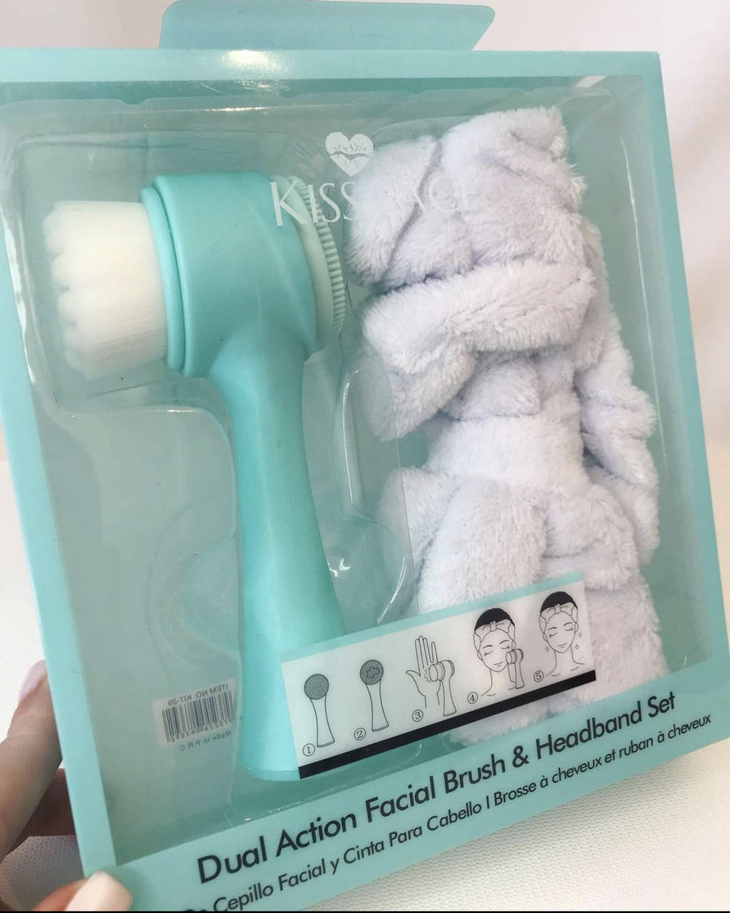 

Набор для умывания лица щетка для лица и косметическая повязка для головы