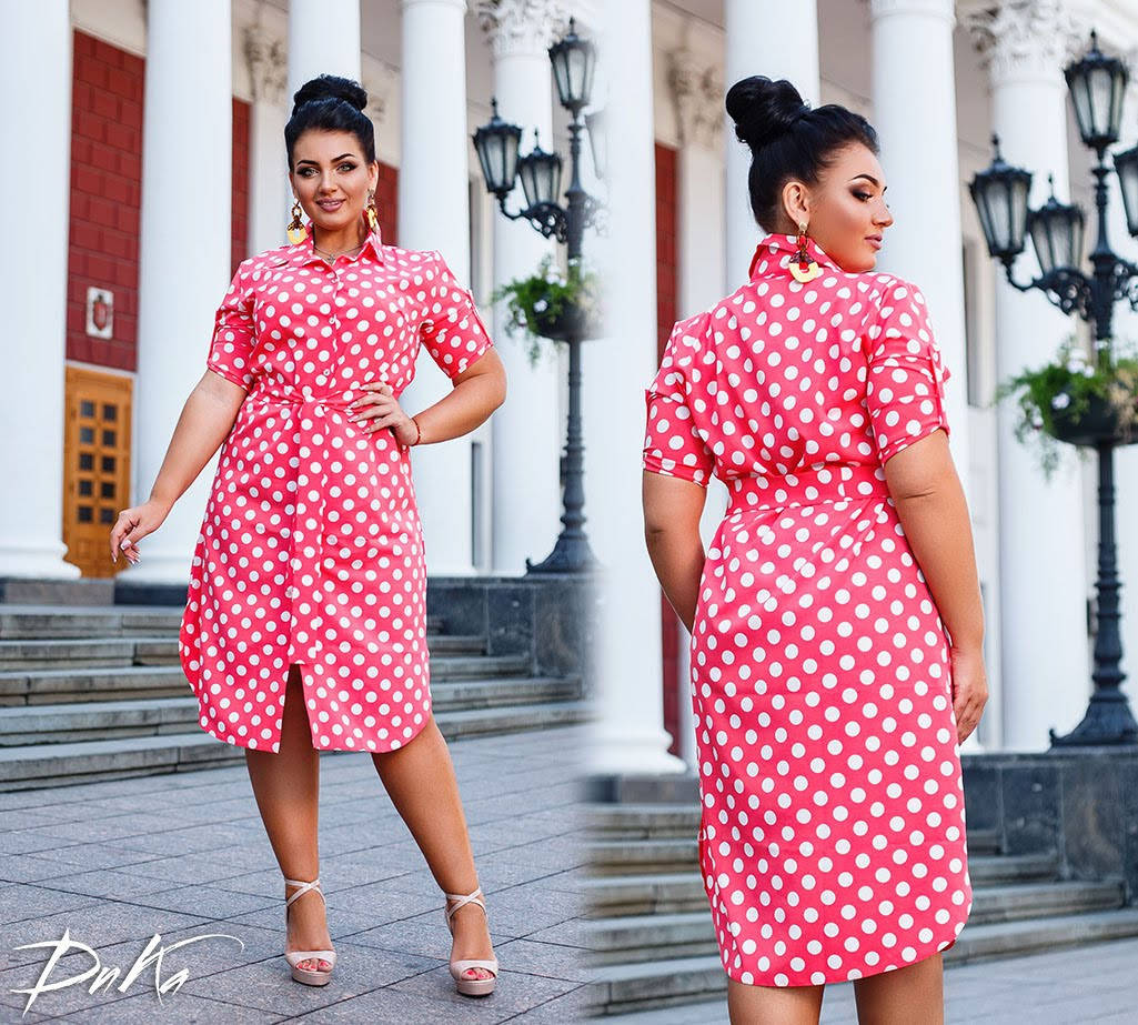 

Платье миди в горошек