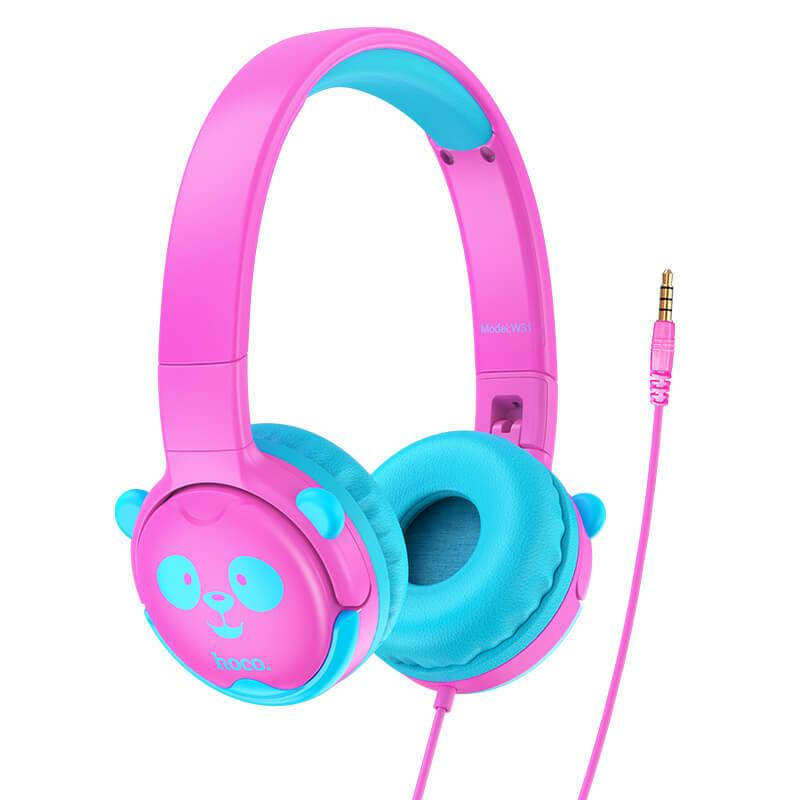 

Наушники детские проводные HOCO Childrens headphones W31, розовые, Розовый